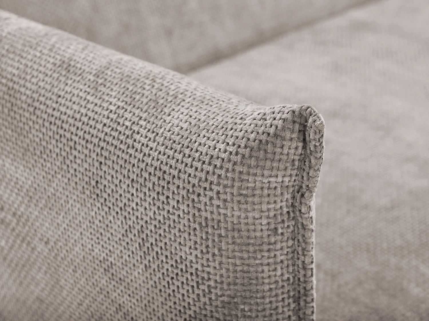 Canapé 3 places convertible en tissu chenille - beige foncé - PIKO