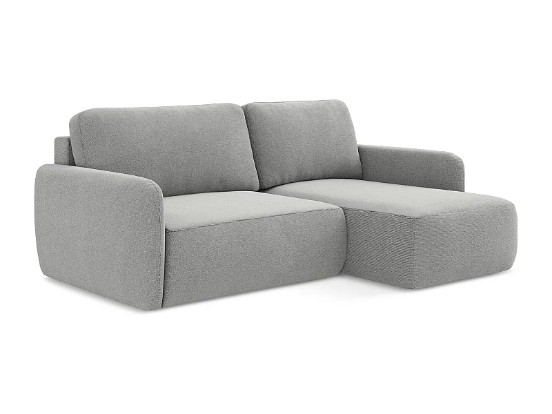 Ecksofa mit Schlaffunktion - Ecke Rechts - Strukturstoff - Hellgrau - LILO