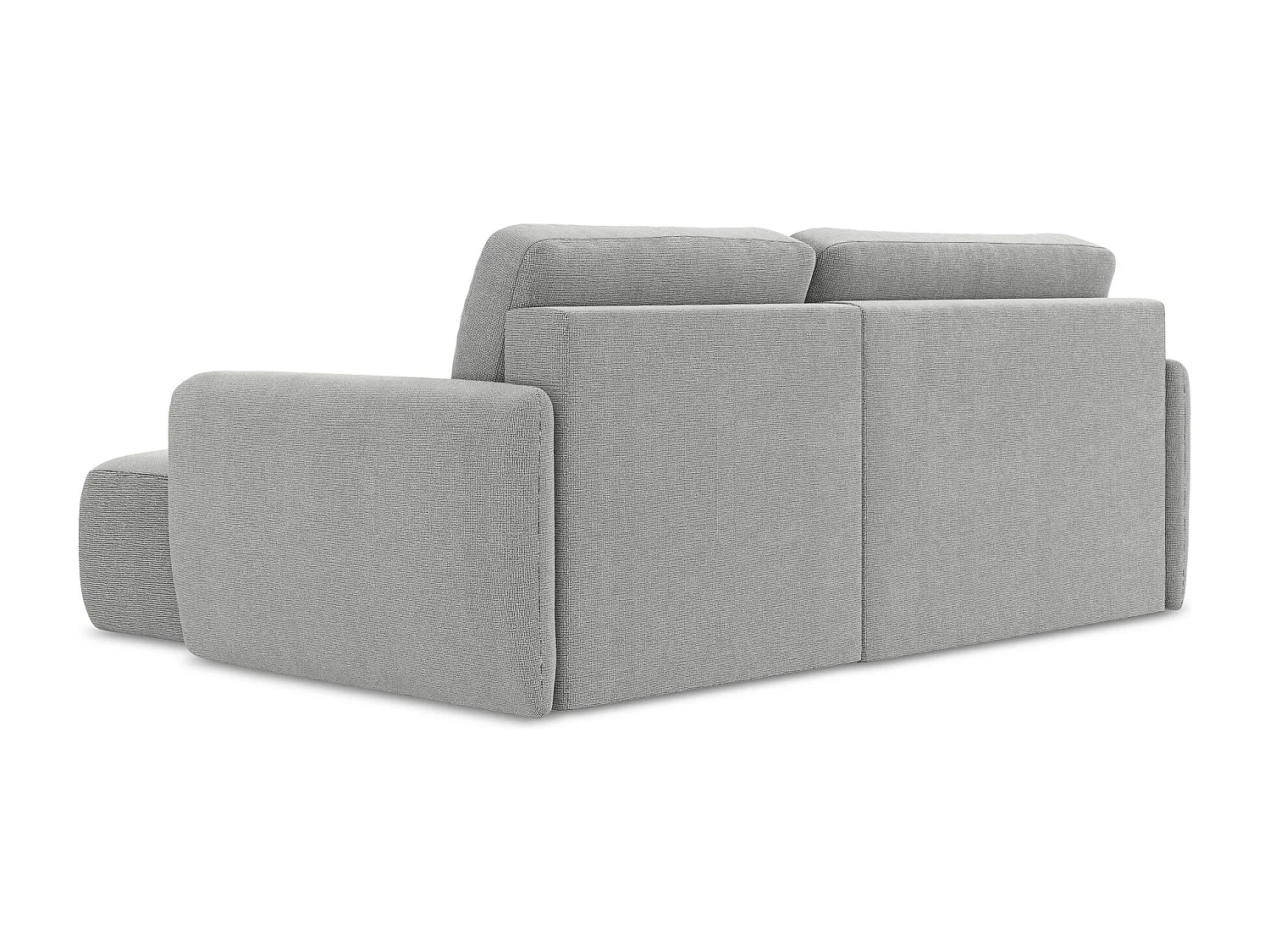 Canapé d'angle droit convertible en tissu texturé - gris clair - LILO