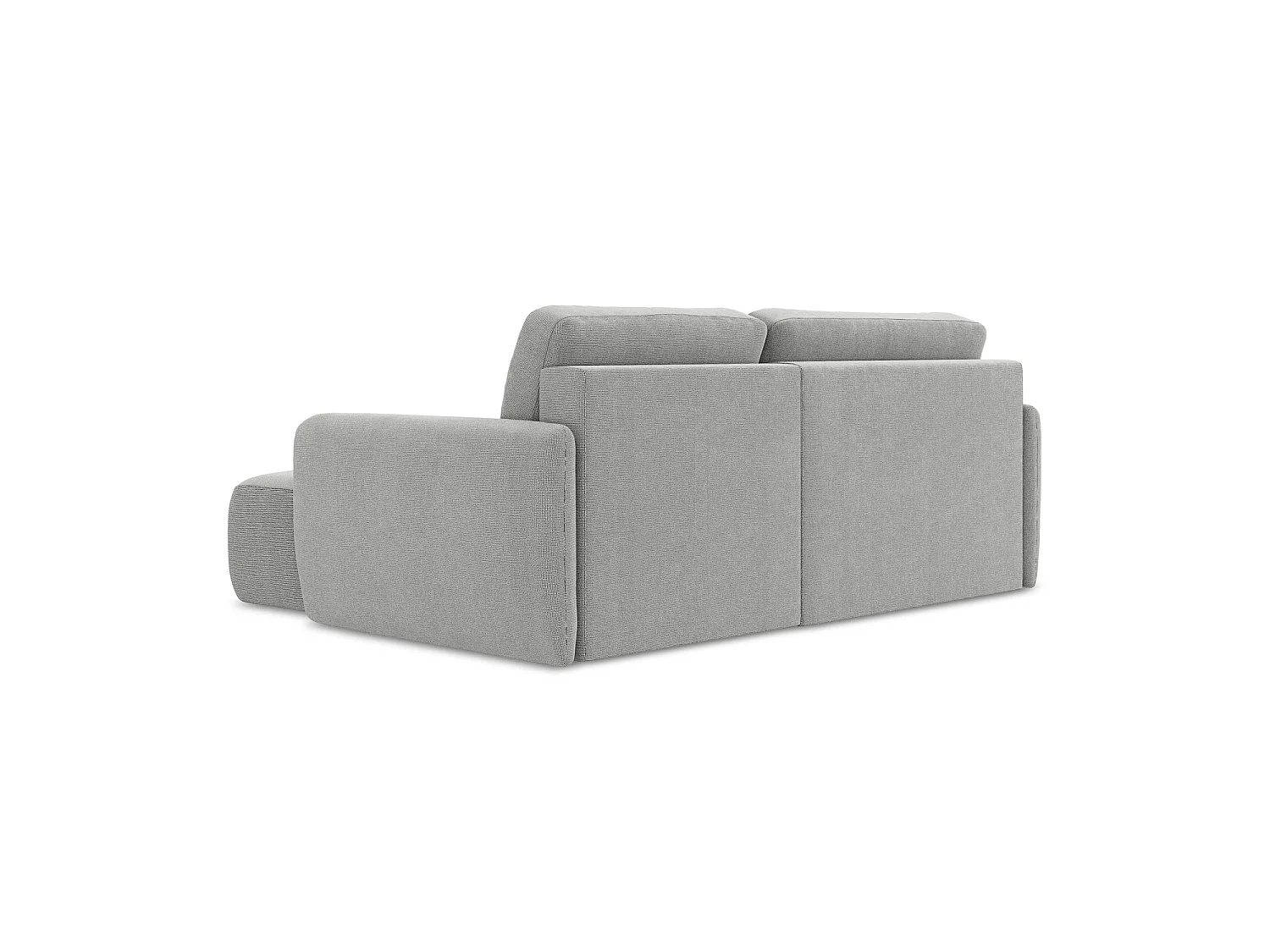 Canapé d'angle droit convertible en tissu texturé - gris clair - CORLE