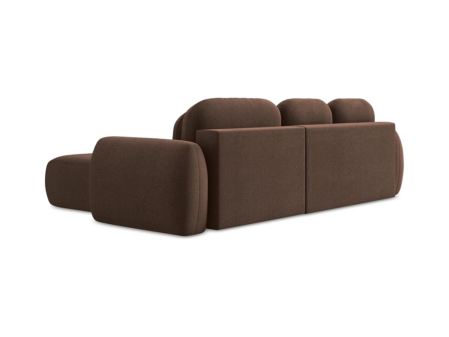 Canapé d'angle droit convertible en tissu bouclette - taupe - LOHI