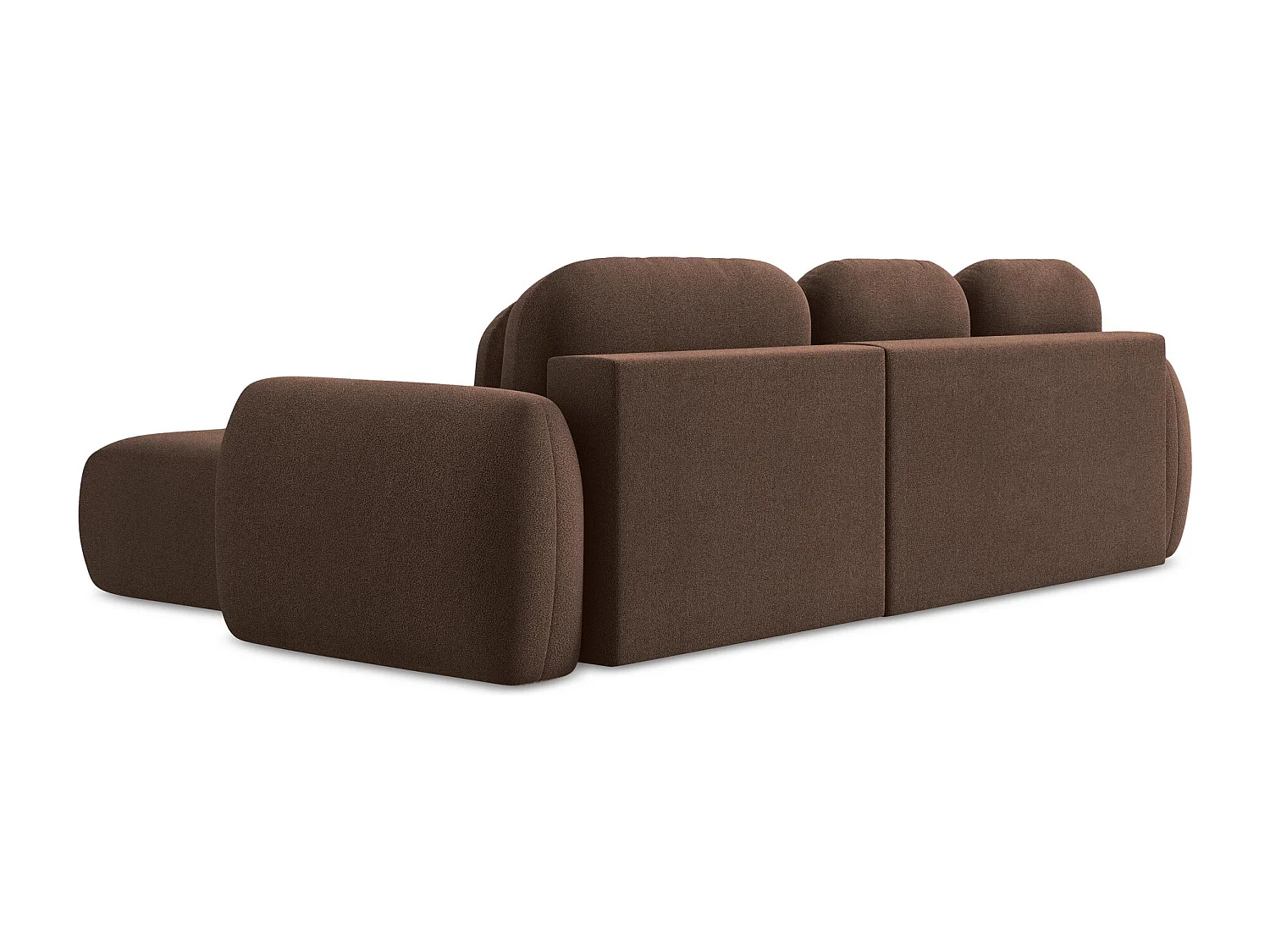 Canapé d'angle droit convertible en tissu bouclette - taupe - LOHI