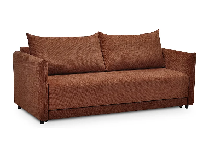 3-Sitzer Sofa mit Schlaffunktion - Chenille - Terrakotta - PIKO