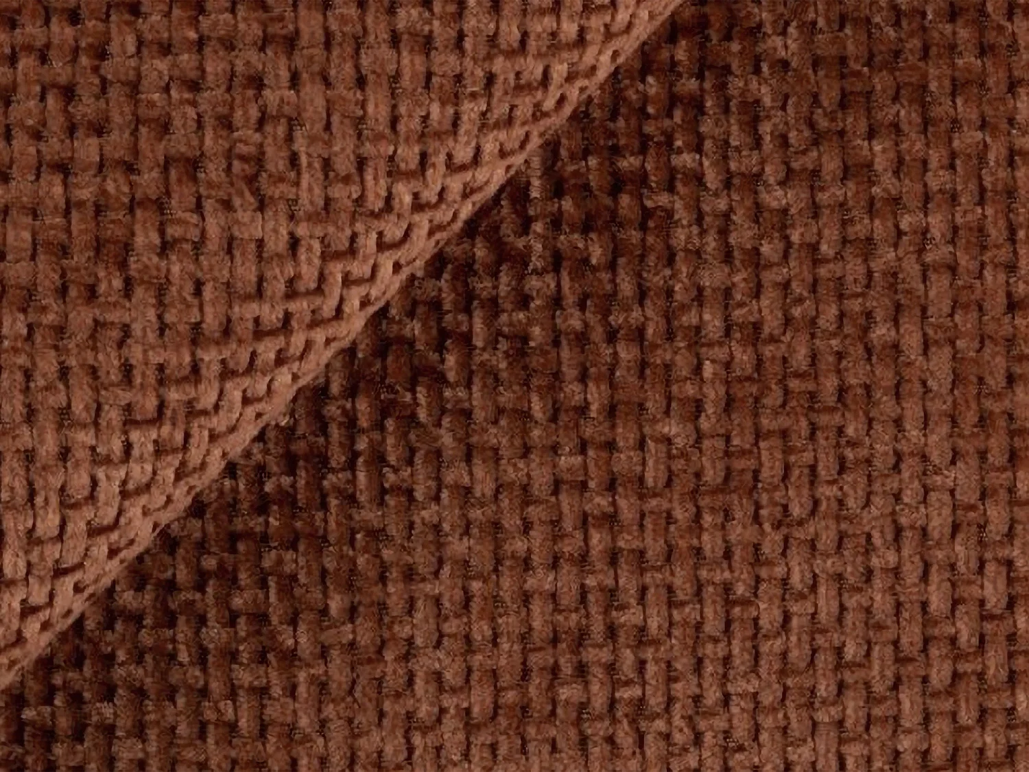 Canapé 3 places convertible en tissu chenille - terre cuite - PIKO