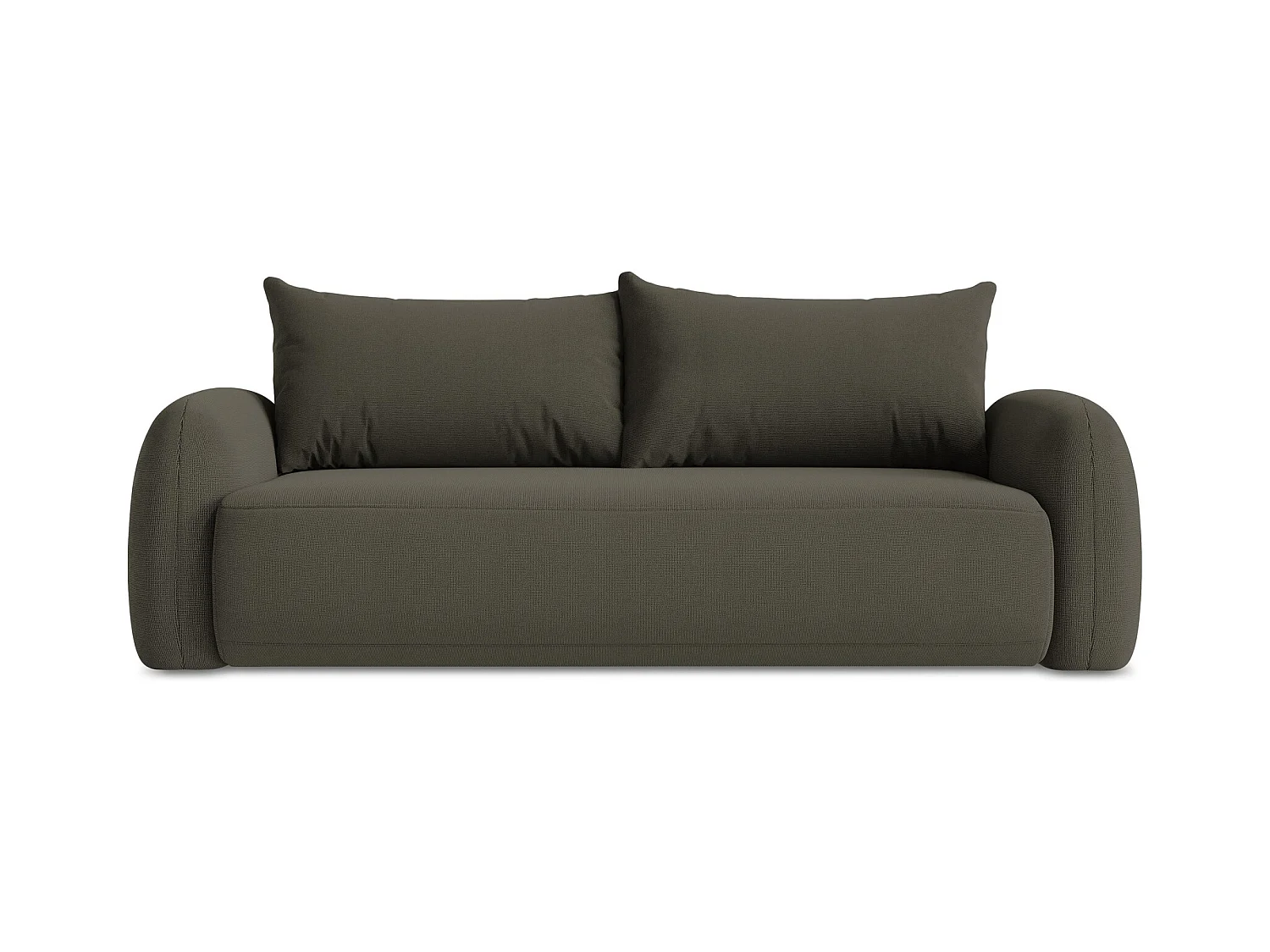 Canapé 3 places convertible en tissu texturé - taupe - HALE