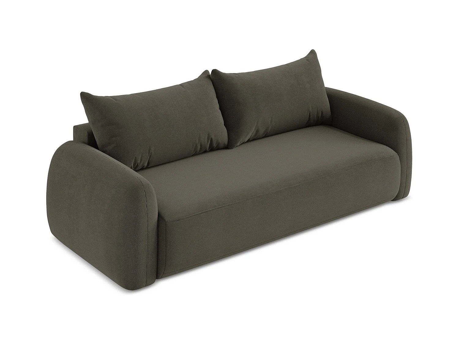 Canapé 3 places convertible en tissu texturé - taupe - HALE