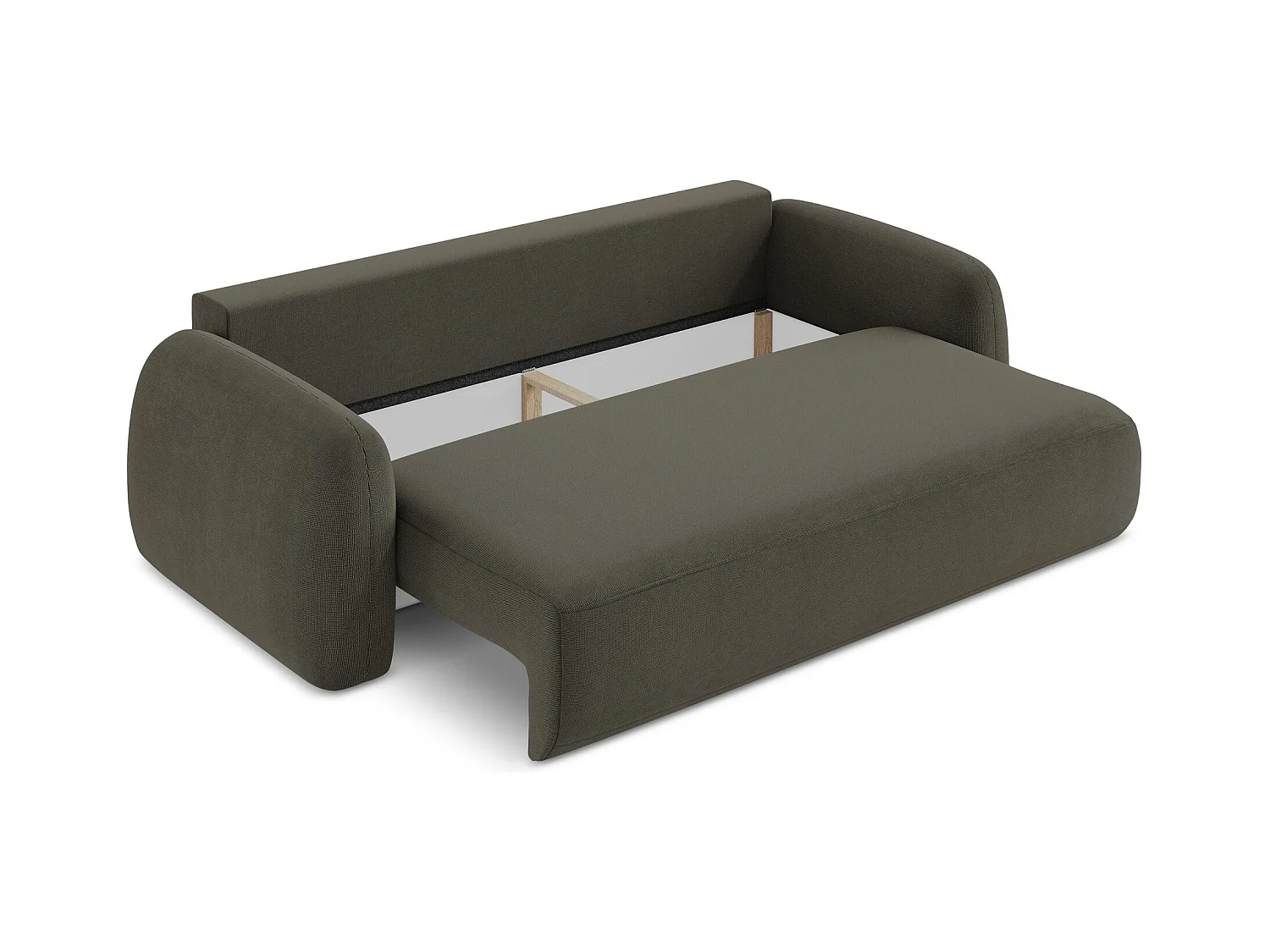 Canapé 3 places convertible en tissu texturé - taupe - HALE