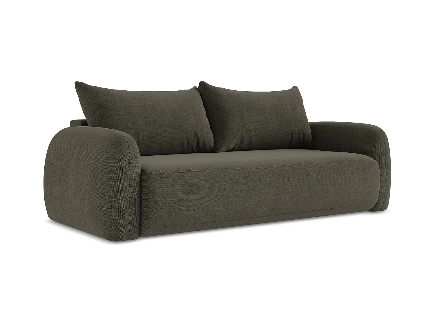Canapé 3 places convertible en tissu texturé - taupe - HALE