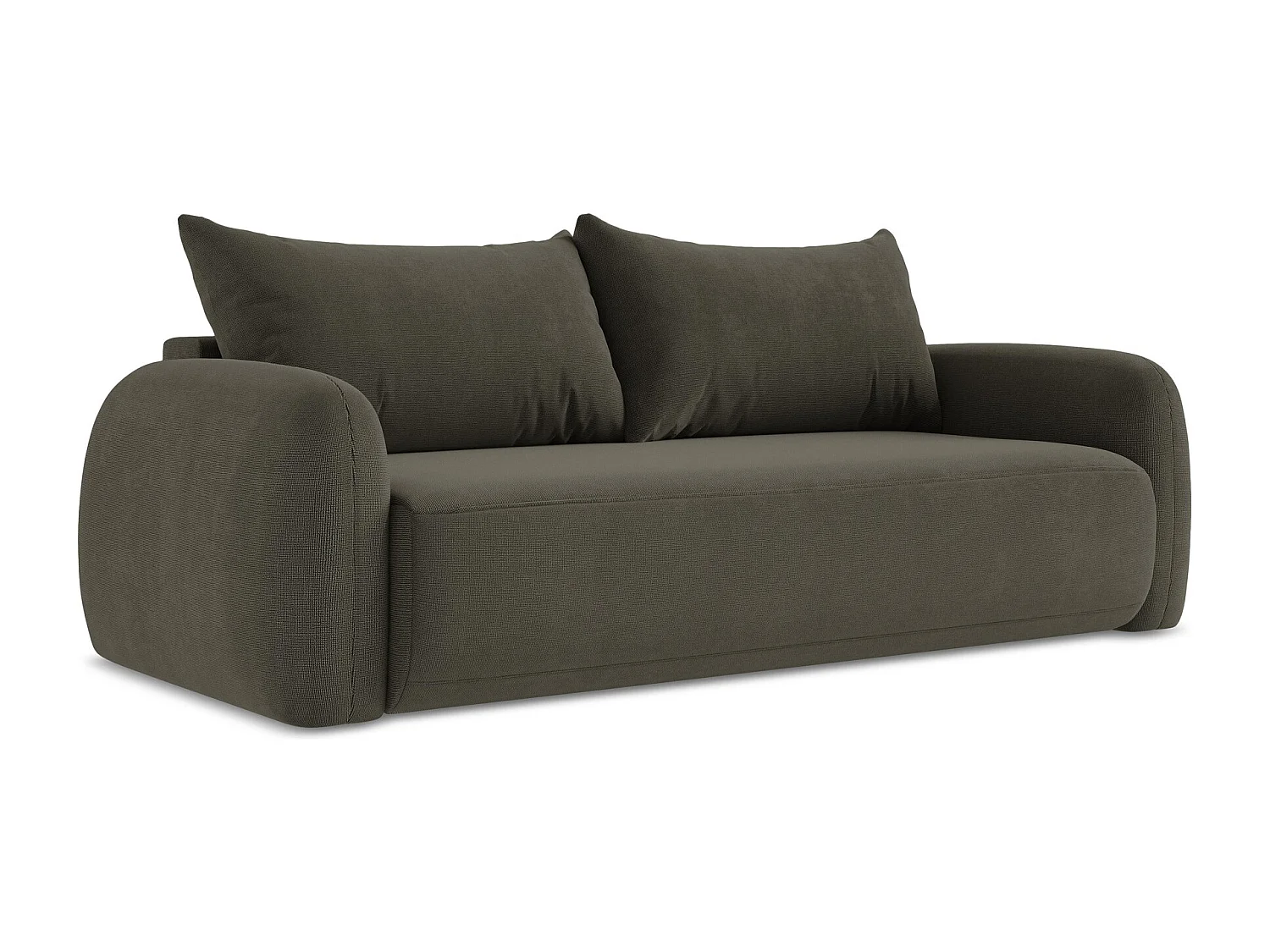 Canapé 3 places convertible en tissu texturé - taupe - HALE