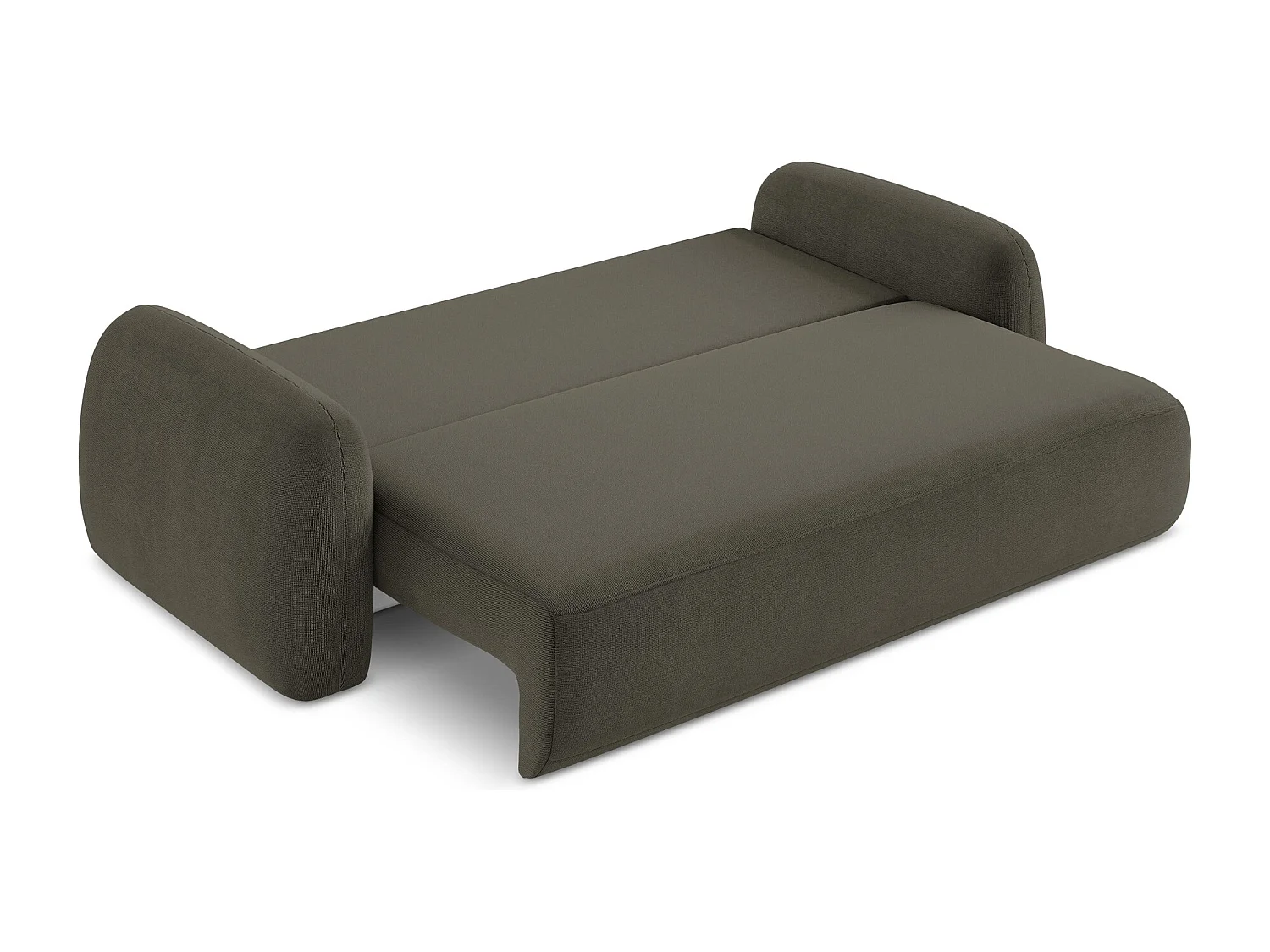 Canapé 3 places convertible en tissu texturé - taupe - HALE