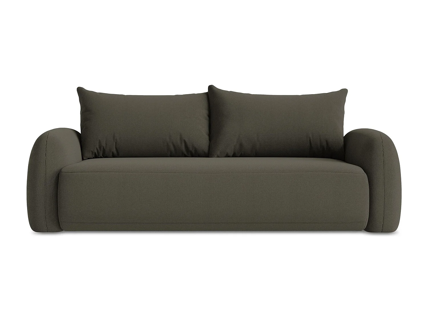 Canapé 3 places convertible en tissu texturé - taupe - HALE