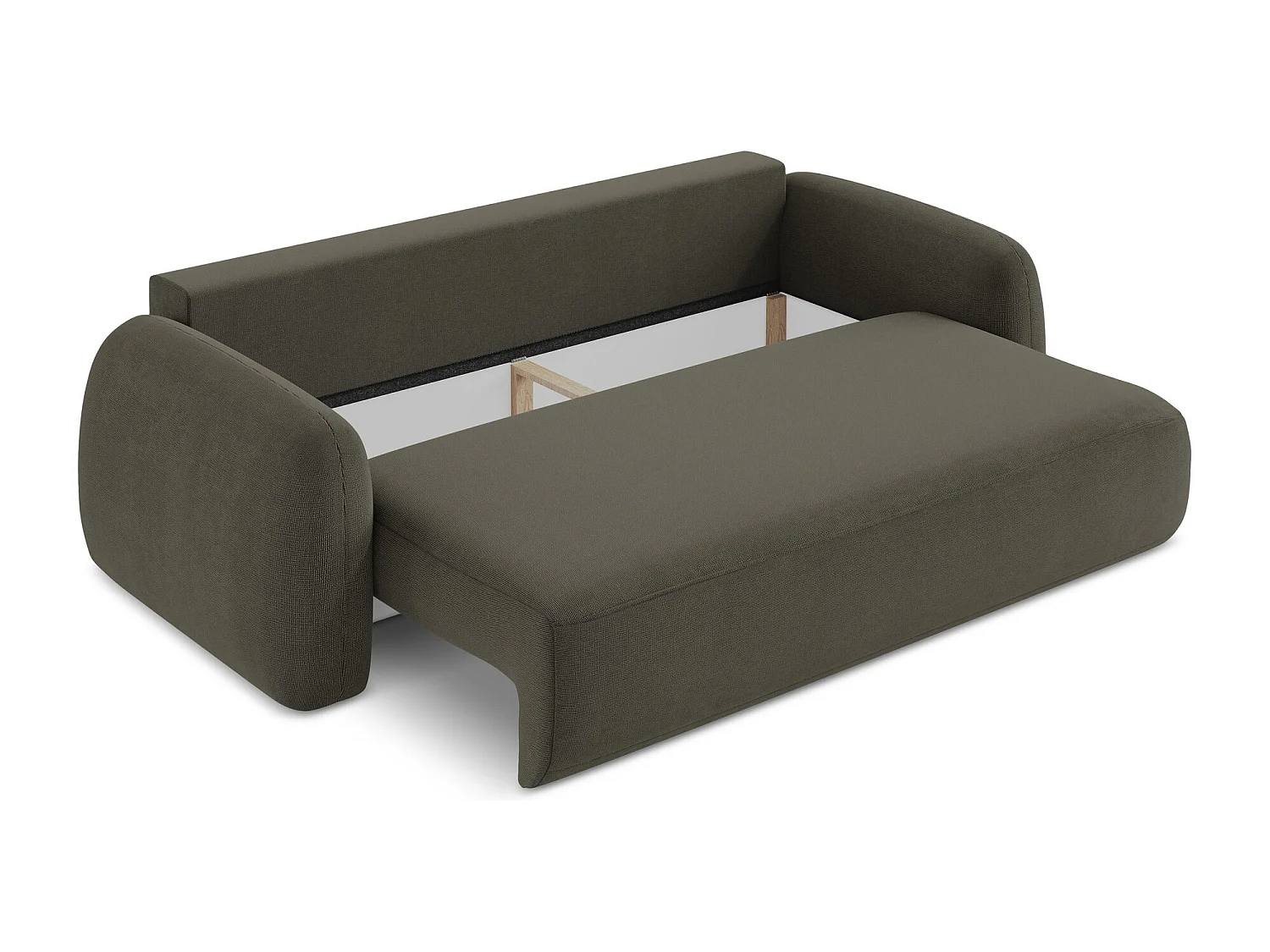 Canapé 3 places convertible en tissu texturé - taupe - HALE