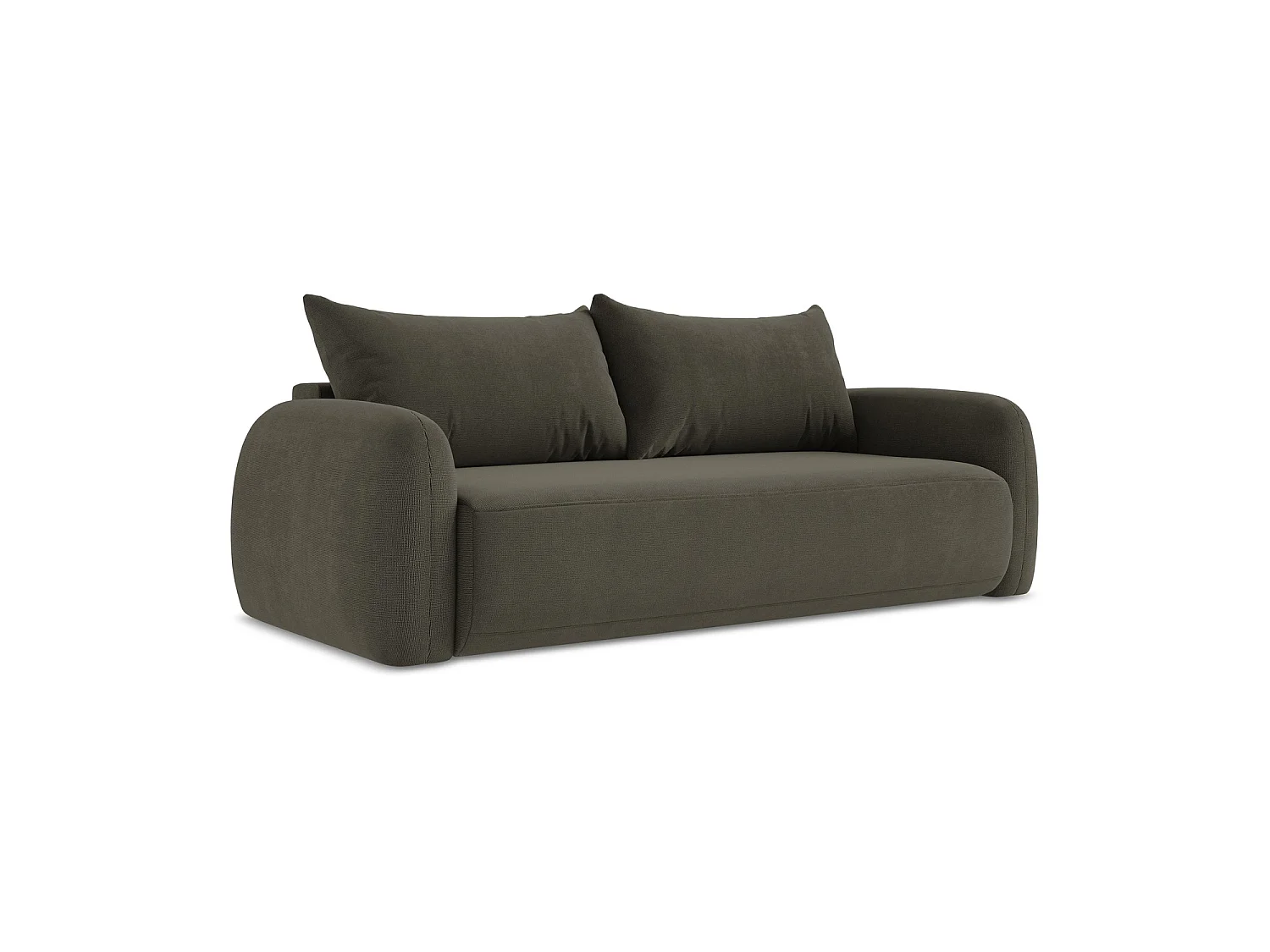 Canapé 3 places convertible en tissu texturé - taupe - AMALFI