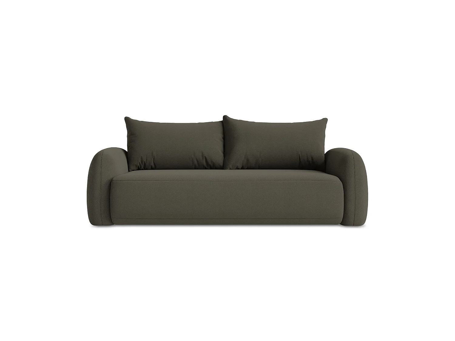 Canapé 3 places convertible en tissu texturé - taupe - AMALFI