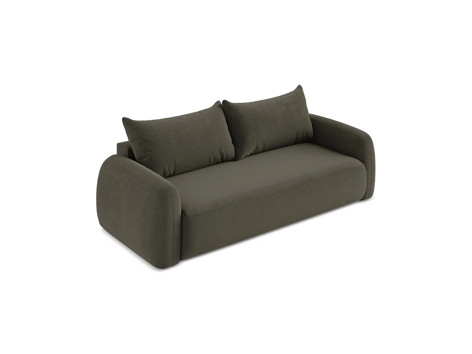Canapé 3 places convertible en tissu texturé - taupe - AMALFI