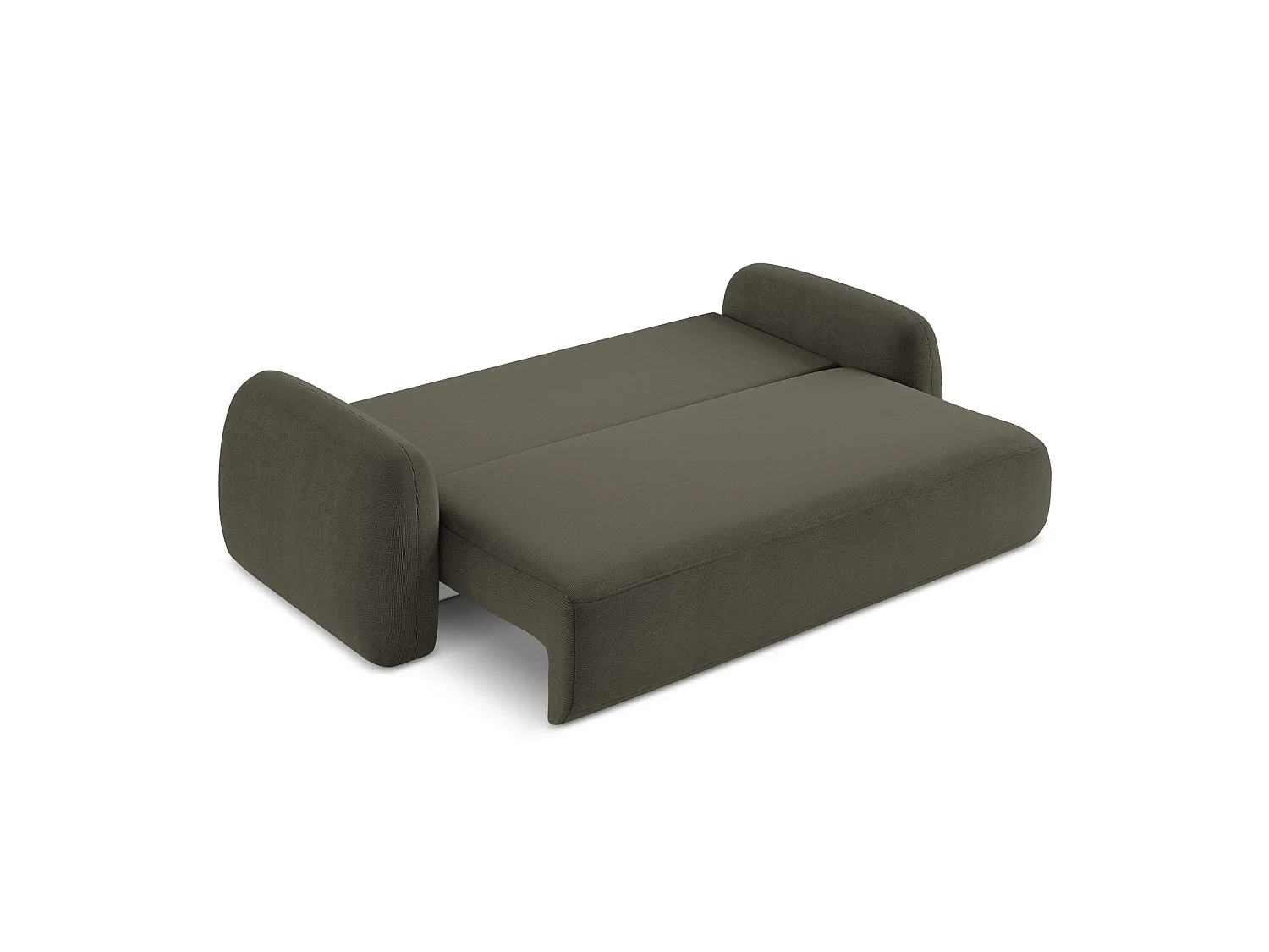 Canapé 3 places convertible en tissu texturé - taupe - AMALFI