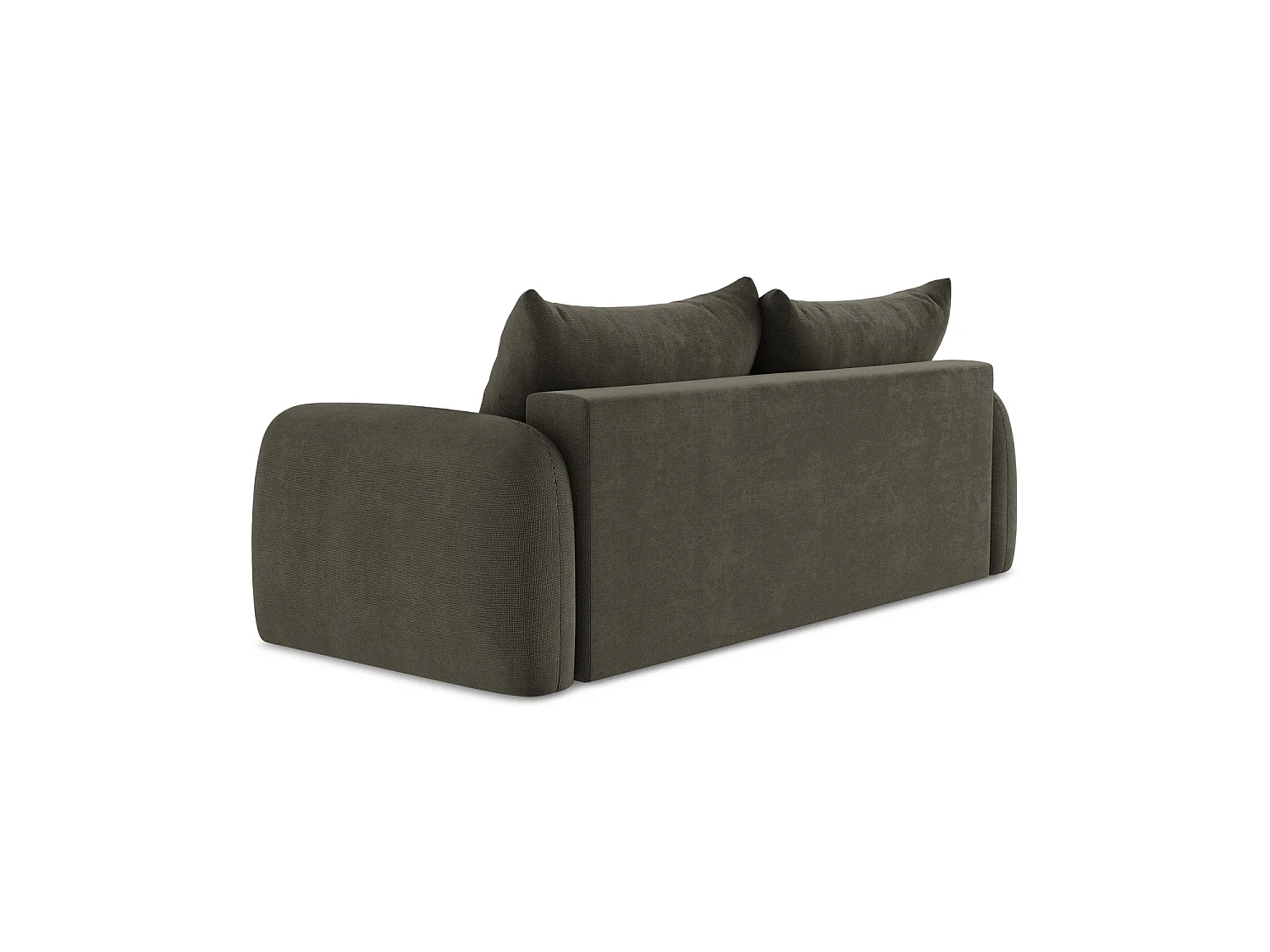 Canapé 3 places convertible en tissu texturé - taupe - AMALFI
