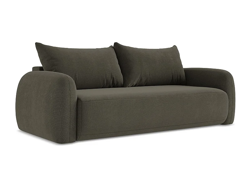 Canapé 3 places convertible en tissu texturé - taupe - HALE