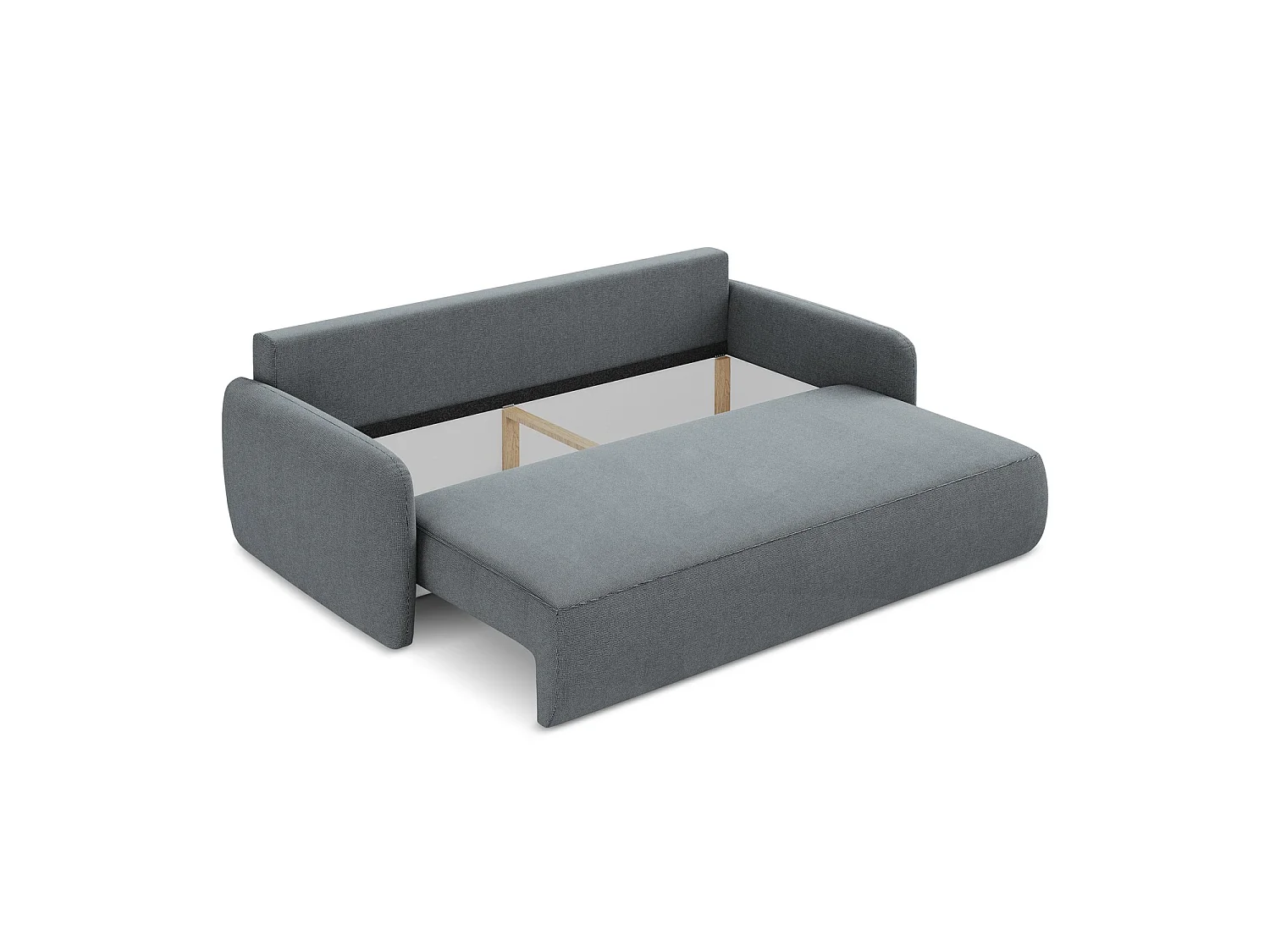 Canapé 3 places convertible en tissu texturé - jeans - CORLE