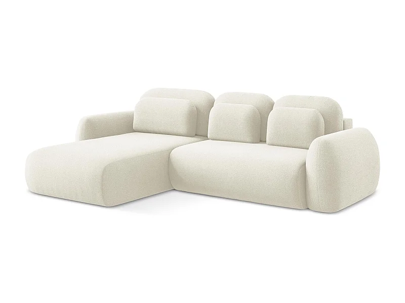 Hoekslaapbank links van lichtbeige bouclé - LOHI