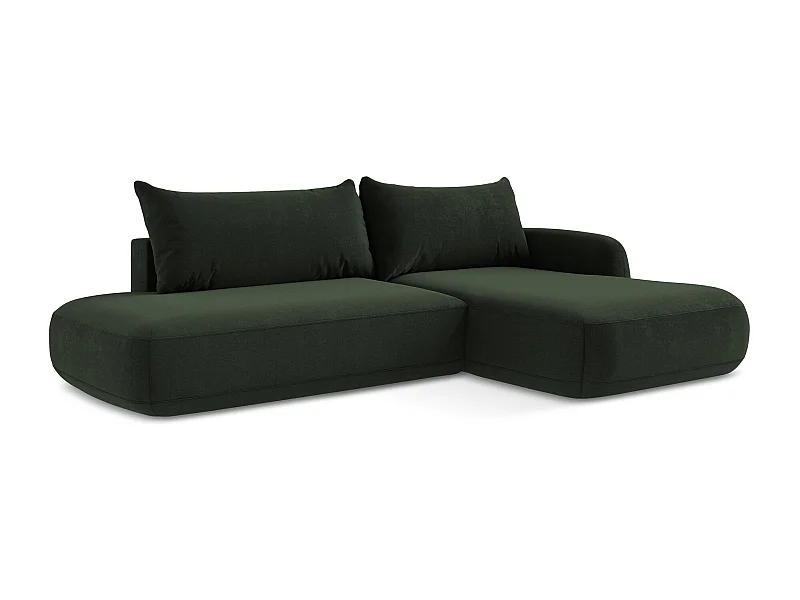 Ecksofa mit Schlaffunktion - Ecke Rechts - Strukturstoff - Flaschengrün - HALE