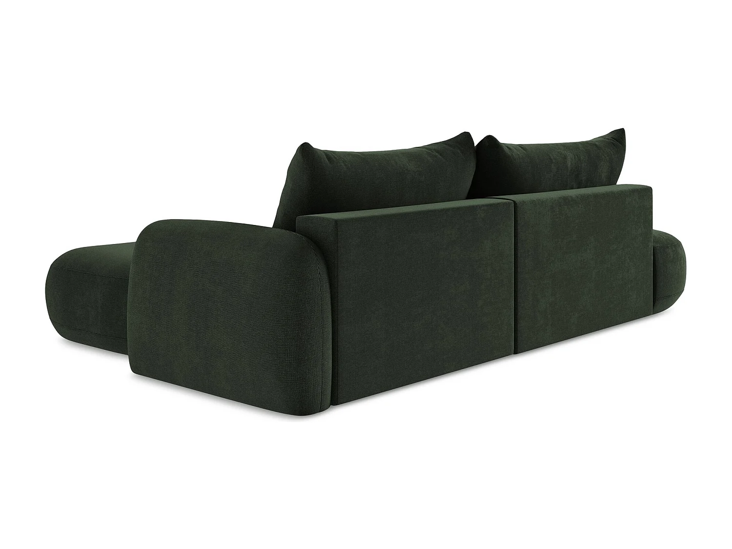 Canapé d'angle droit convertible en tissu texturé - bouteille verte - HALE