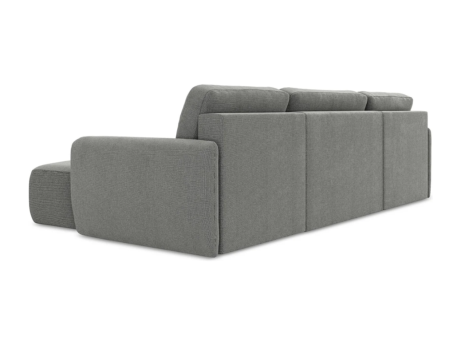 Canapé panoramique 4 places convertible en tissu texturé - gris - LILO