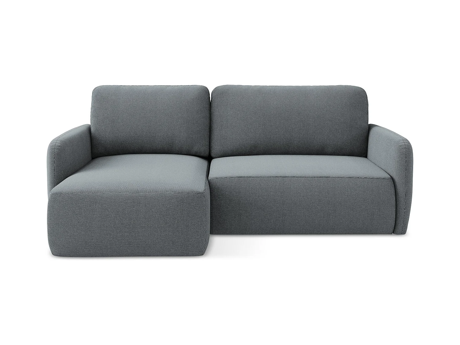 Canapé d’angle 2 places gauche convertible en tissu texturé - jeans - LILO