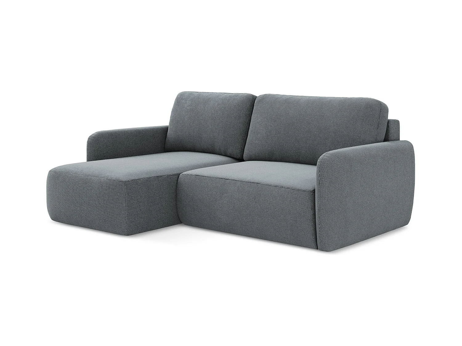 2-Sitzer Ecksofa mit Schlaffunktion - Ecke Links - Strukturstoff - Jeans - LILO
