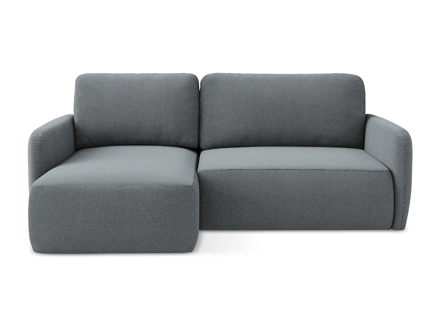 Canapé d’angle 2 places gauche convertible en tissu texturé - jeans - LILO