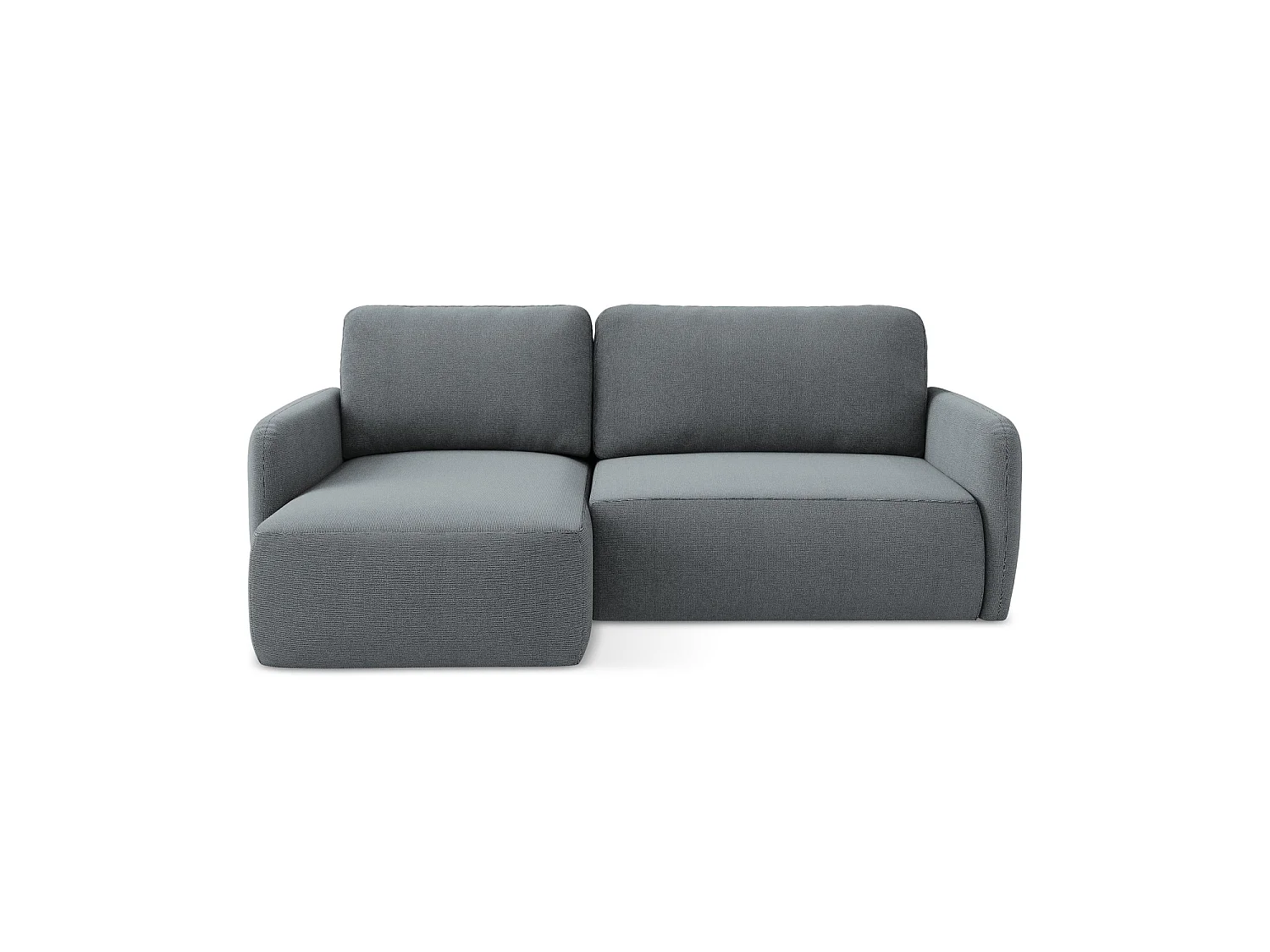 Canapé d’angle 2 places gauche convertible en tissu texturé - jeans - CORLE
