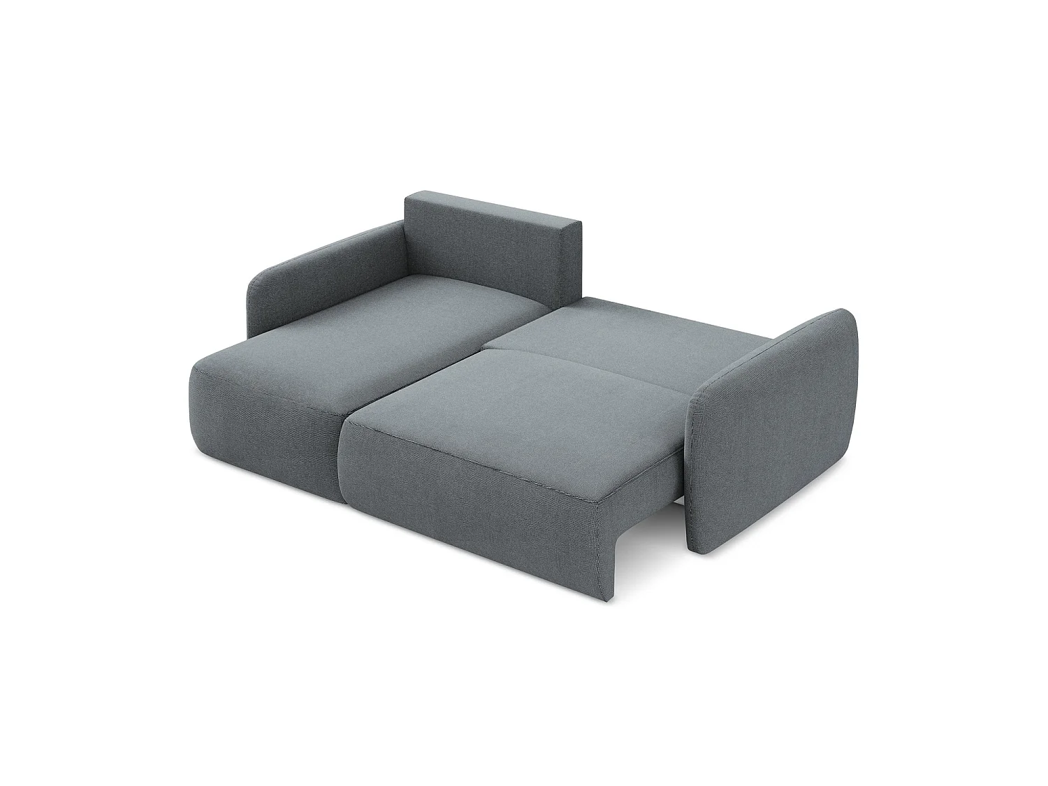 Canapé d’angle 2 places gauche convertible en tissu texturé - jeans - CORLE