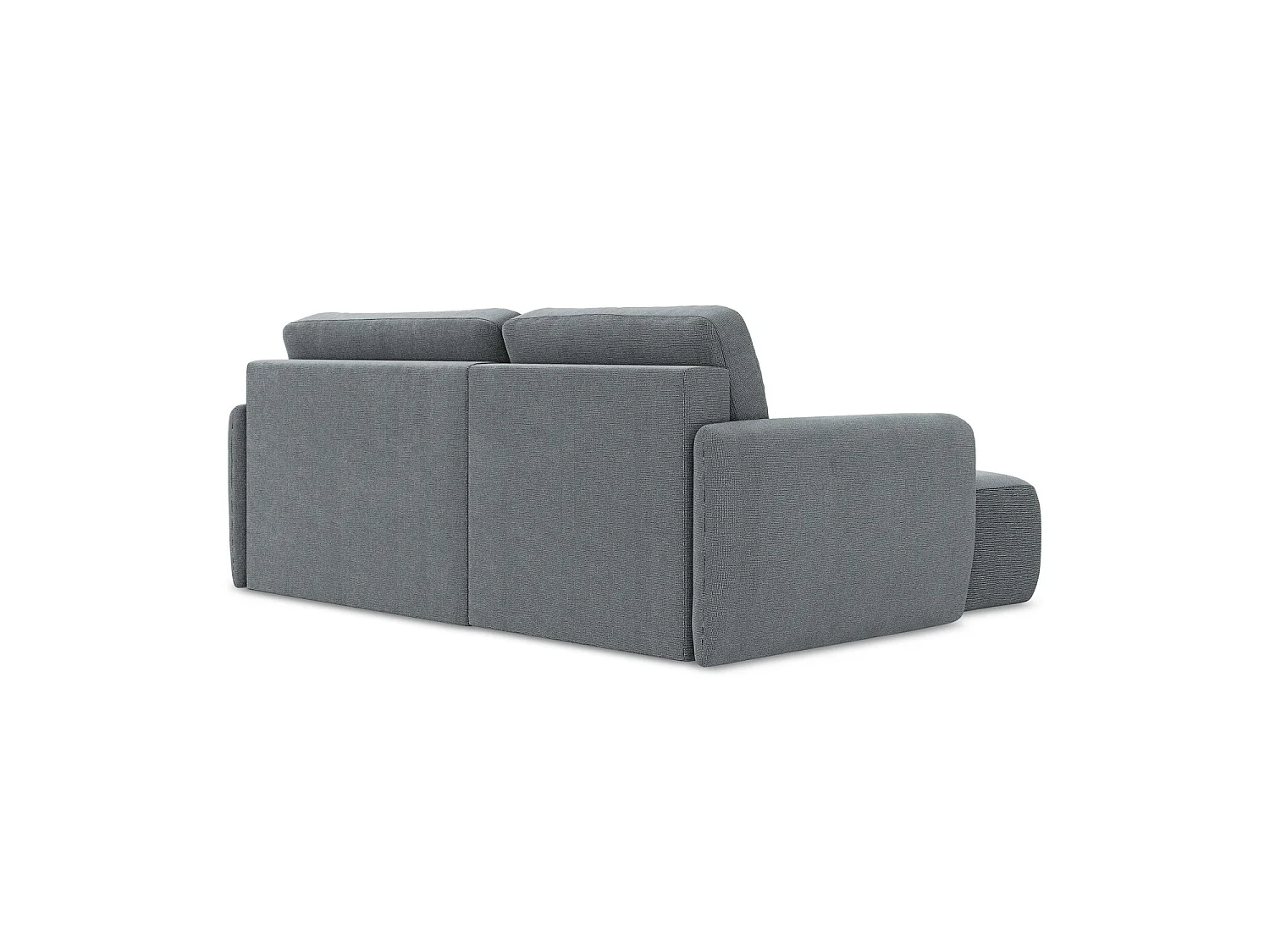 Canapé d’angle 2 places gauche convertible en tissu texturé - jeans - CORLE