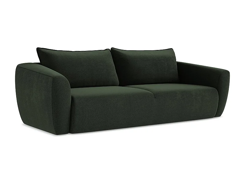 3-Sitzer Sofa mit Schlaffunktion - Strukturstoff - Flaschengrün - GUAVA