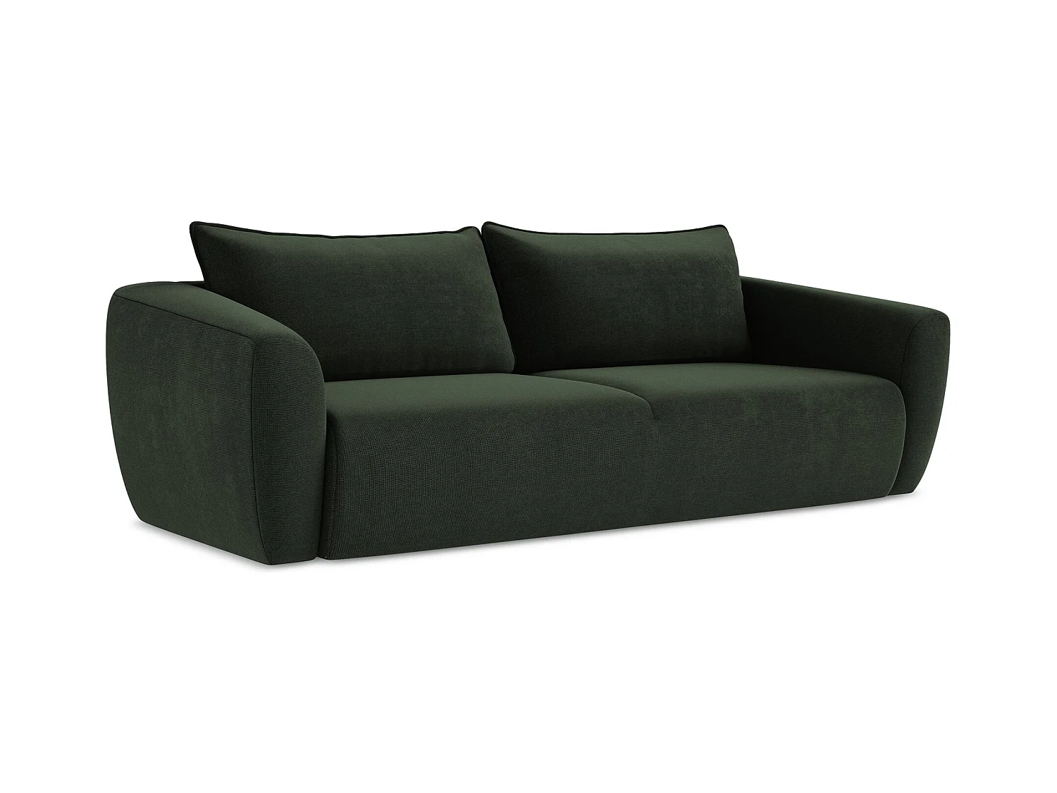 Canapé 3 places convertible en tissu texturé - bouteille verte - GUAVA