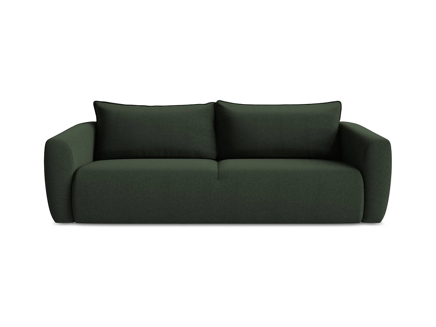 Canapé 3 places convertible en tissu texturé - bouteille verte - GUAVA