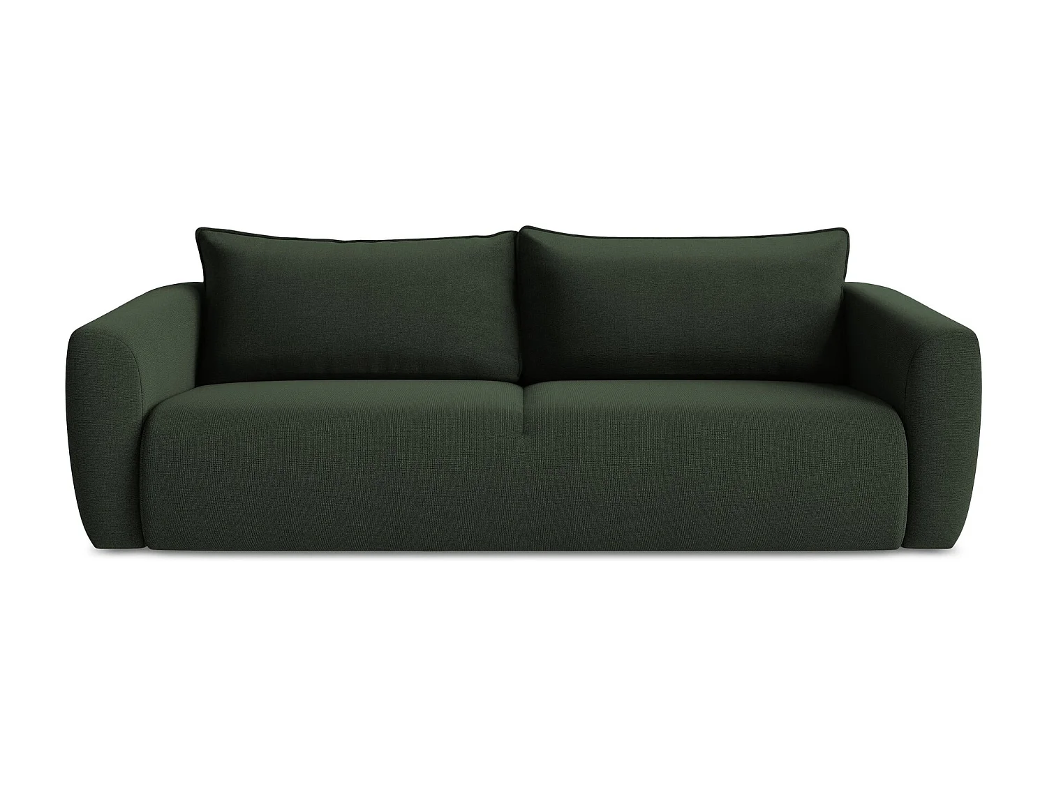 Canapé 3 places convertible en tissu texturé - bouteille verte - GUAVA