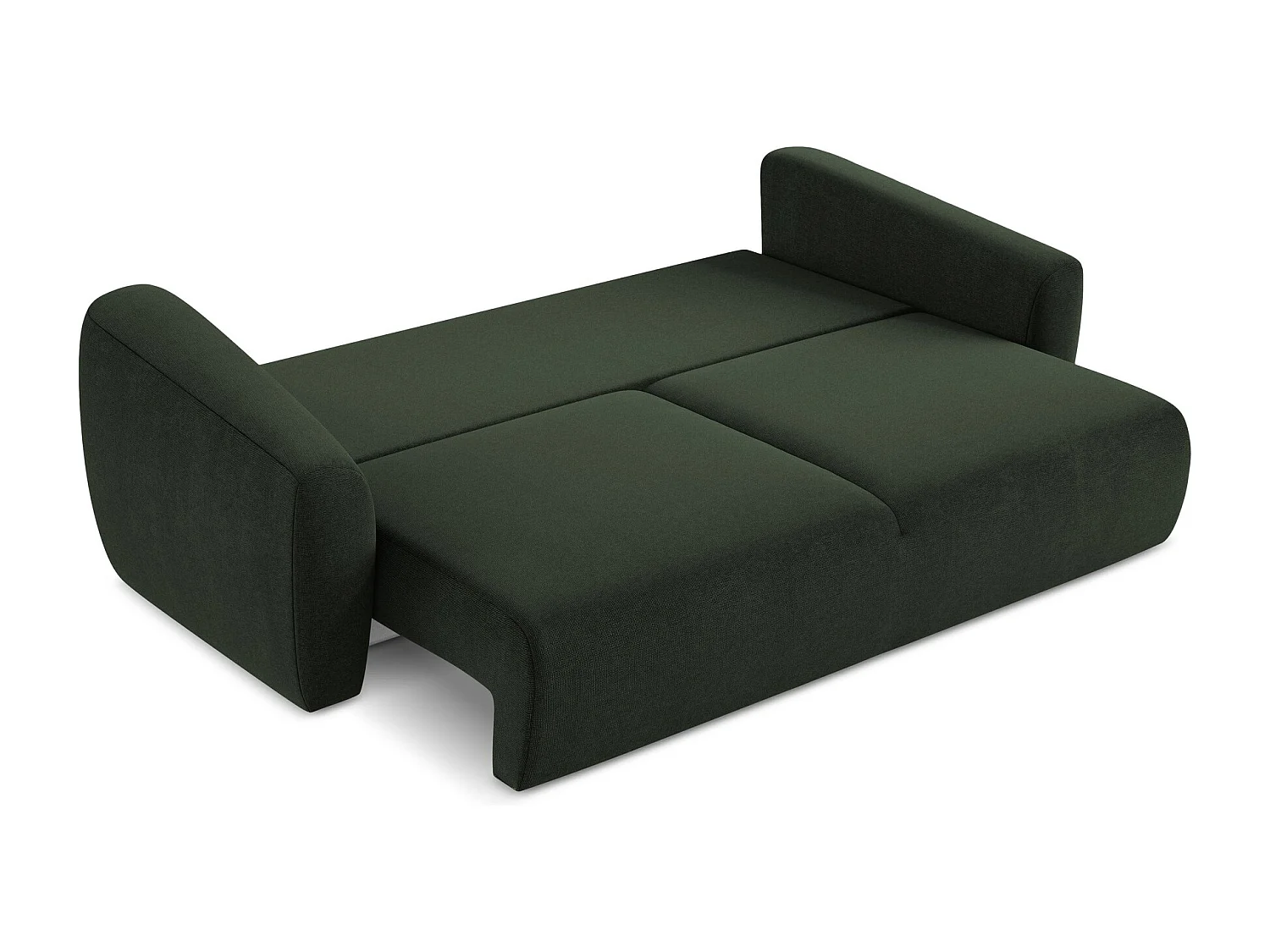 Canapé 3 places convertible en tissu texturé - bouteille verte - GUAVA