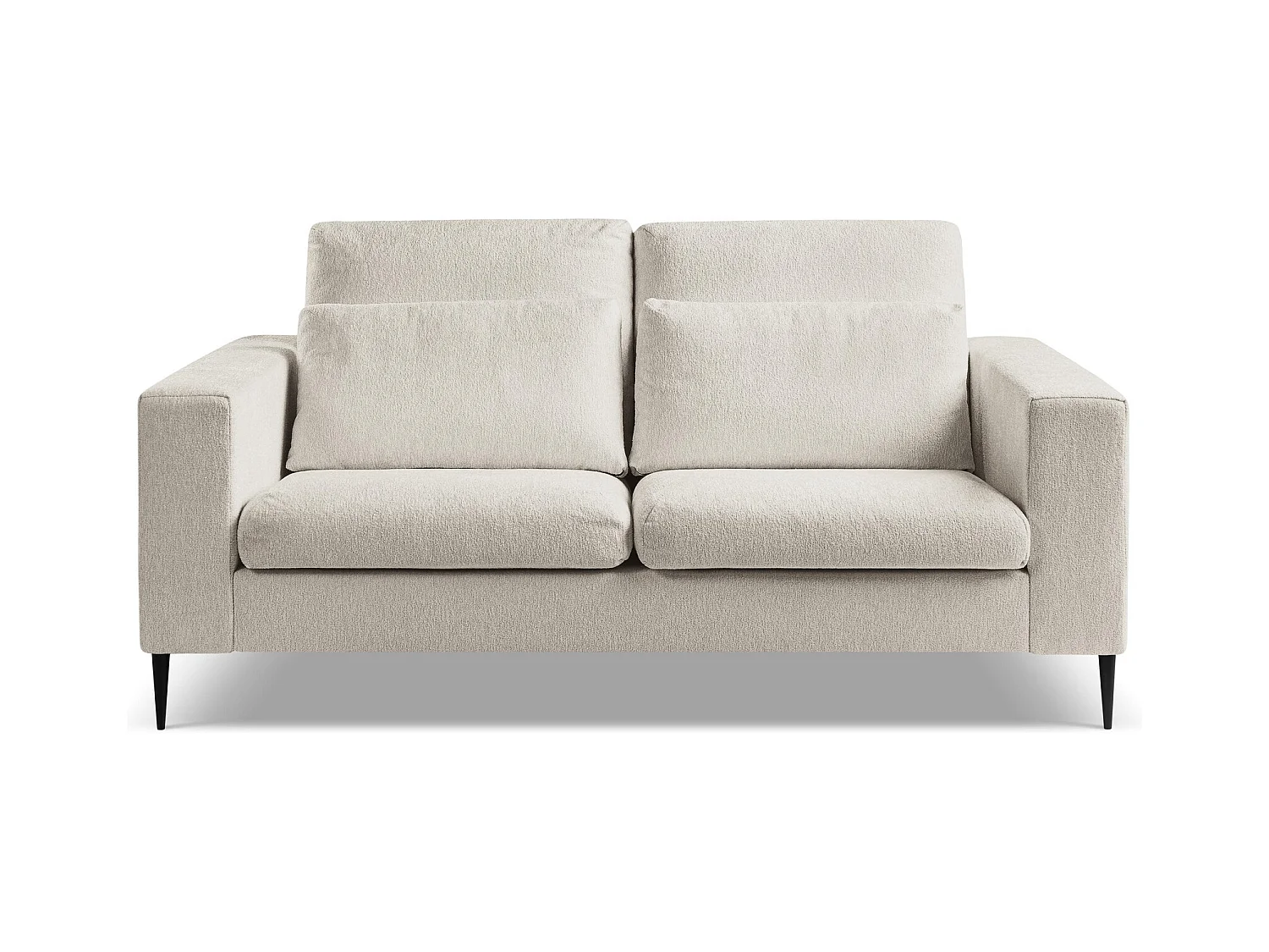 Canapé 2 places en tissu chenille - beige - AKALA