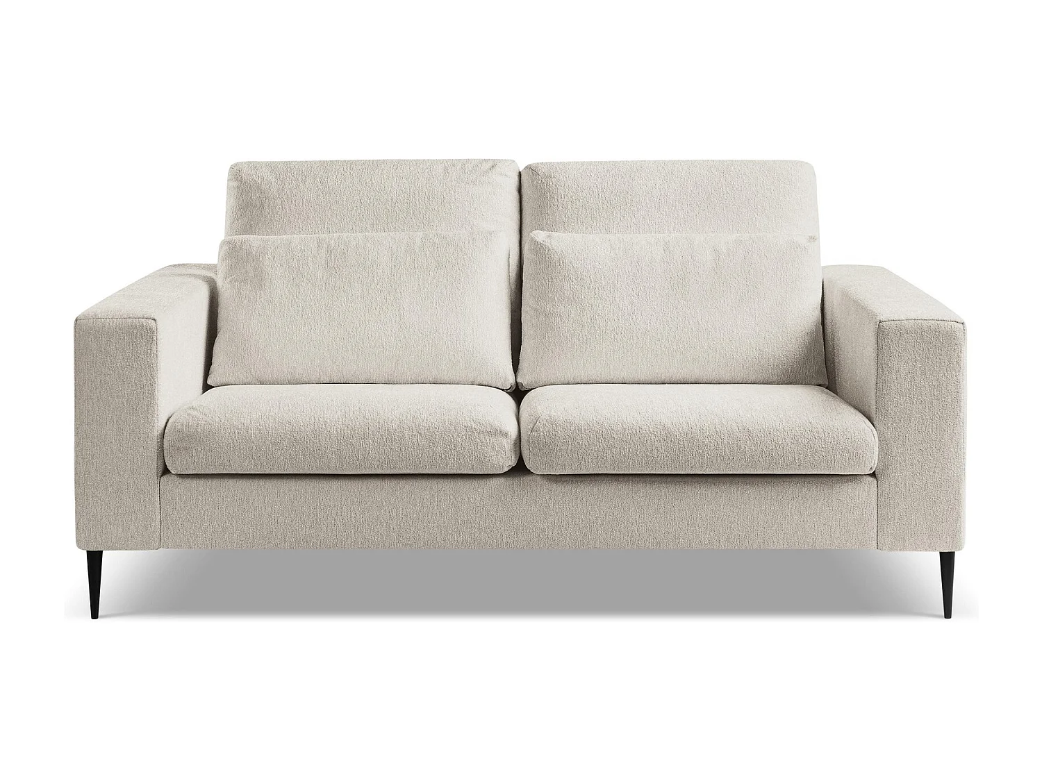 Canapé 2 places en tissu chenille - beige - AKALA