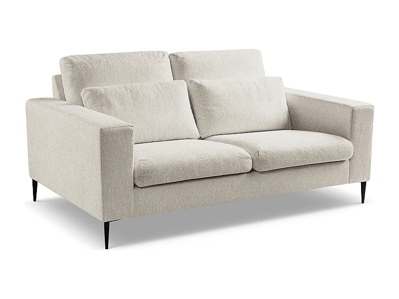 Canapé 2 places en tissu chenille - beige - AKALA