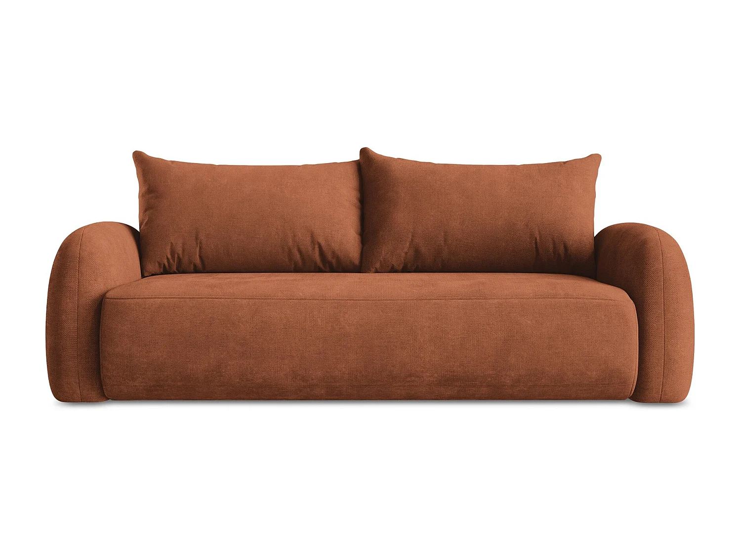 3-Sitzer Sofa mit Schlaffunktion - Chenille - Terrakotta - HALE