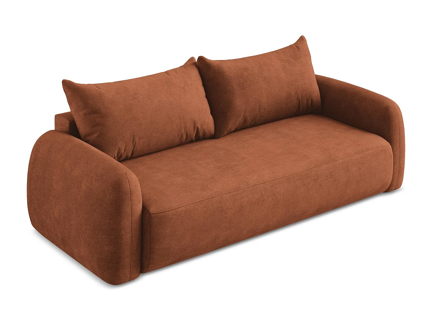 3-Sitzer Sofa mit Schlaffunktion - Chenille - Terrakotta - HALE