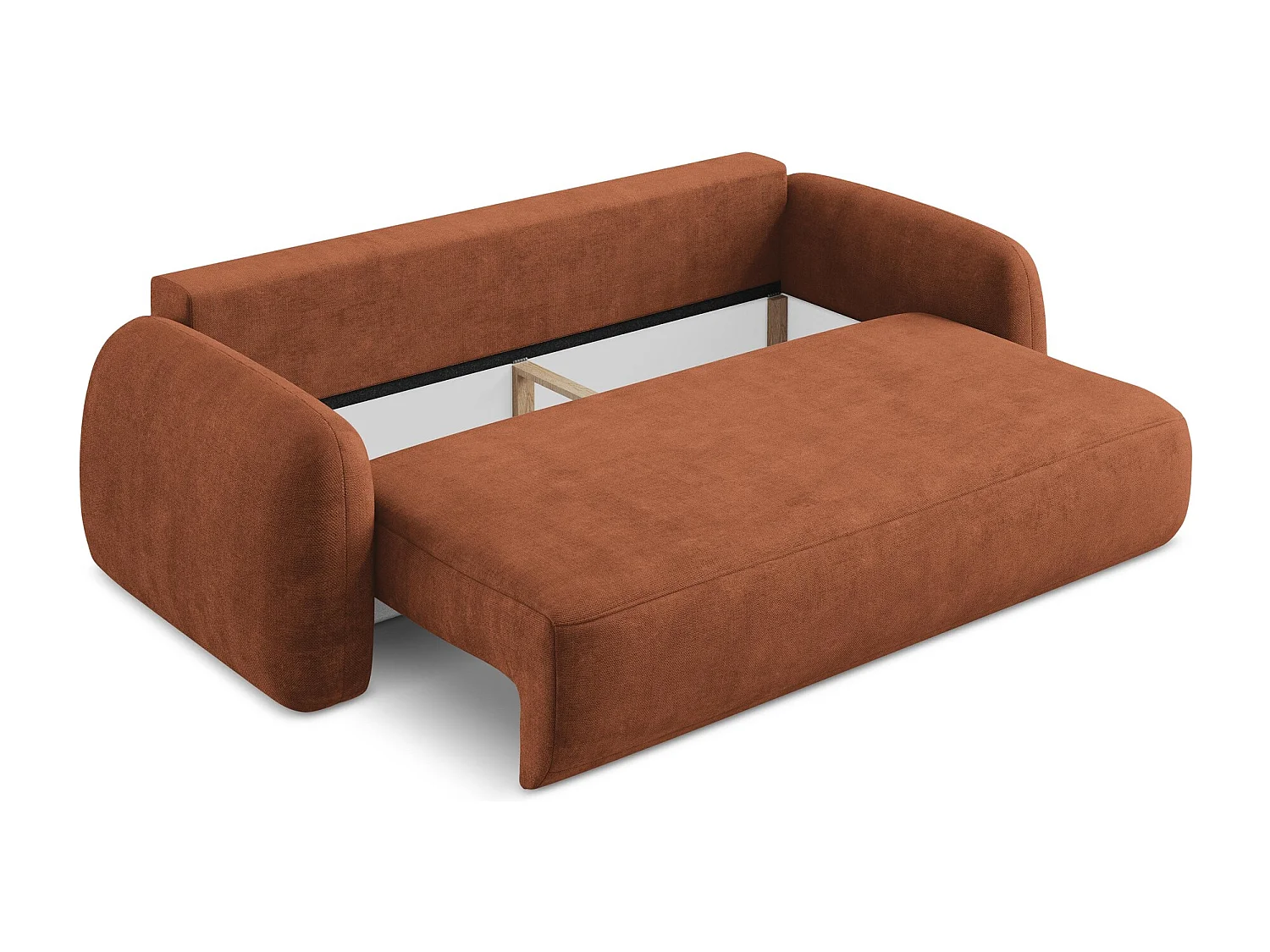 3-Sitzer Sofa mit Schlaffunktion - Chenille - Terrakotta - HALE