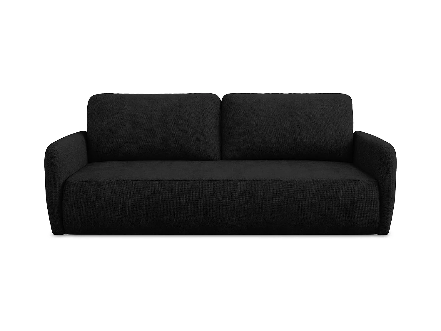 Canapé 3 places convertible en tissu chenille - noir - LILO