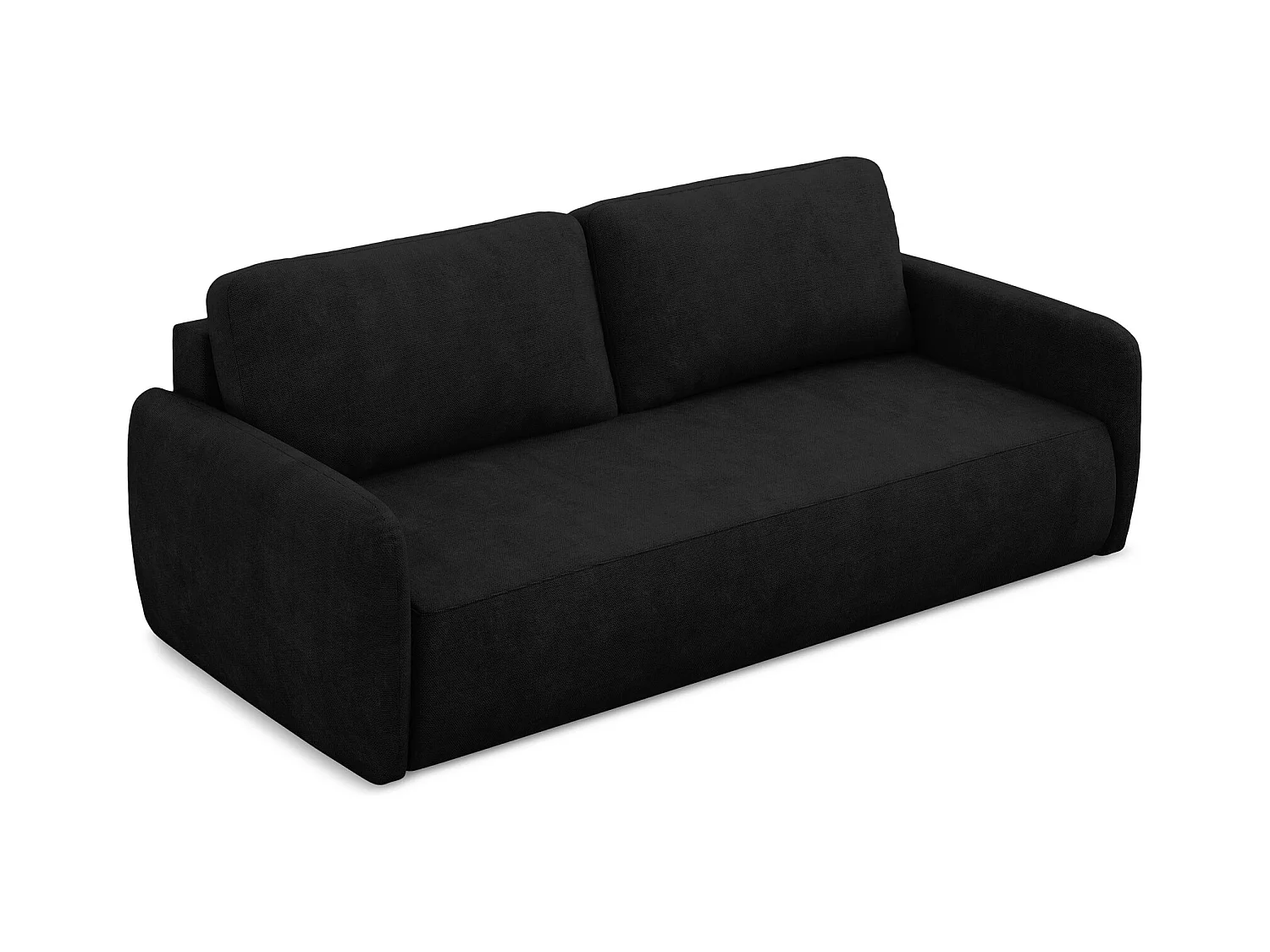 Canapé 3 places convertible en tissu chenille - noir - LILO