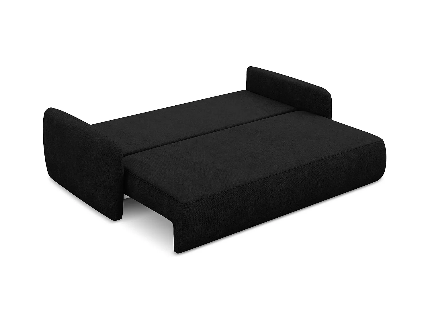Canapé 3 places convertible en tissu chenille - noir - LILO