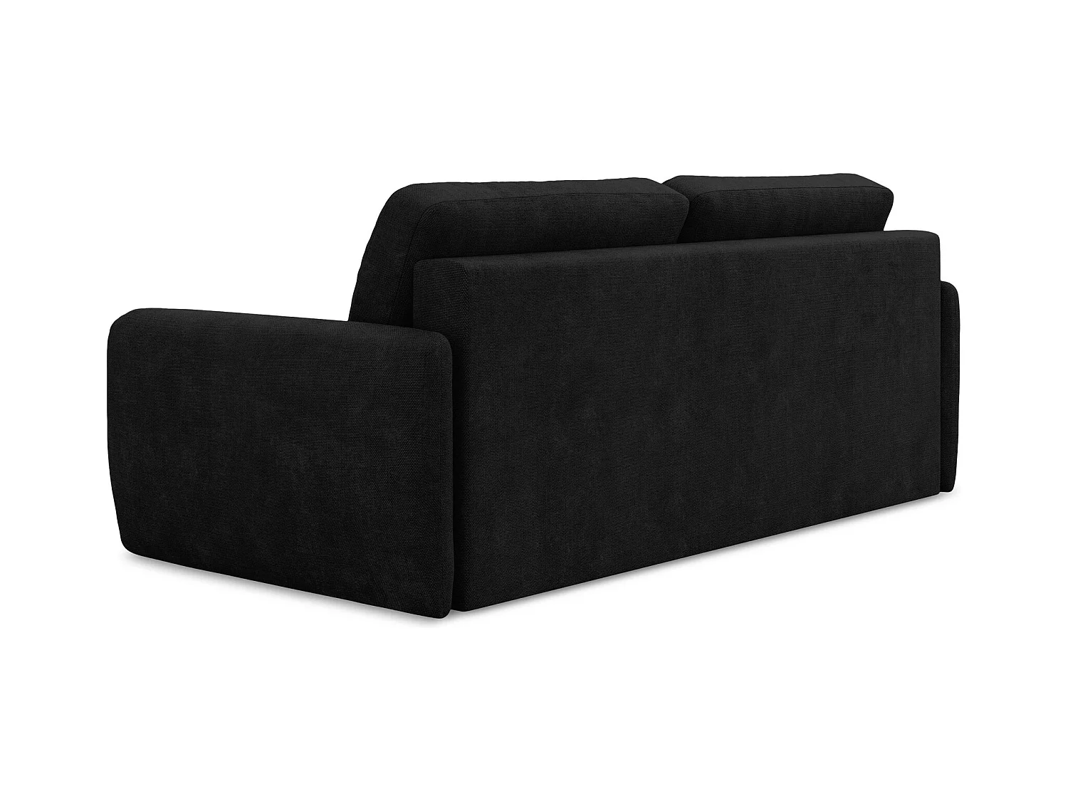 Canapé 3 places convertible en tissu chenille - noir - LILO