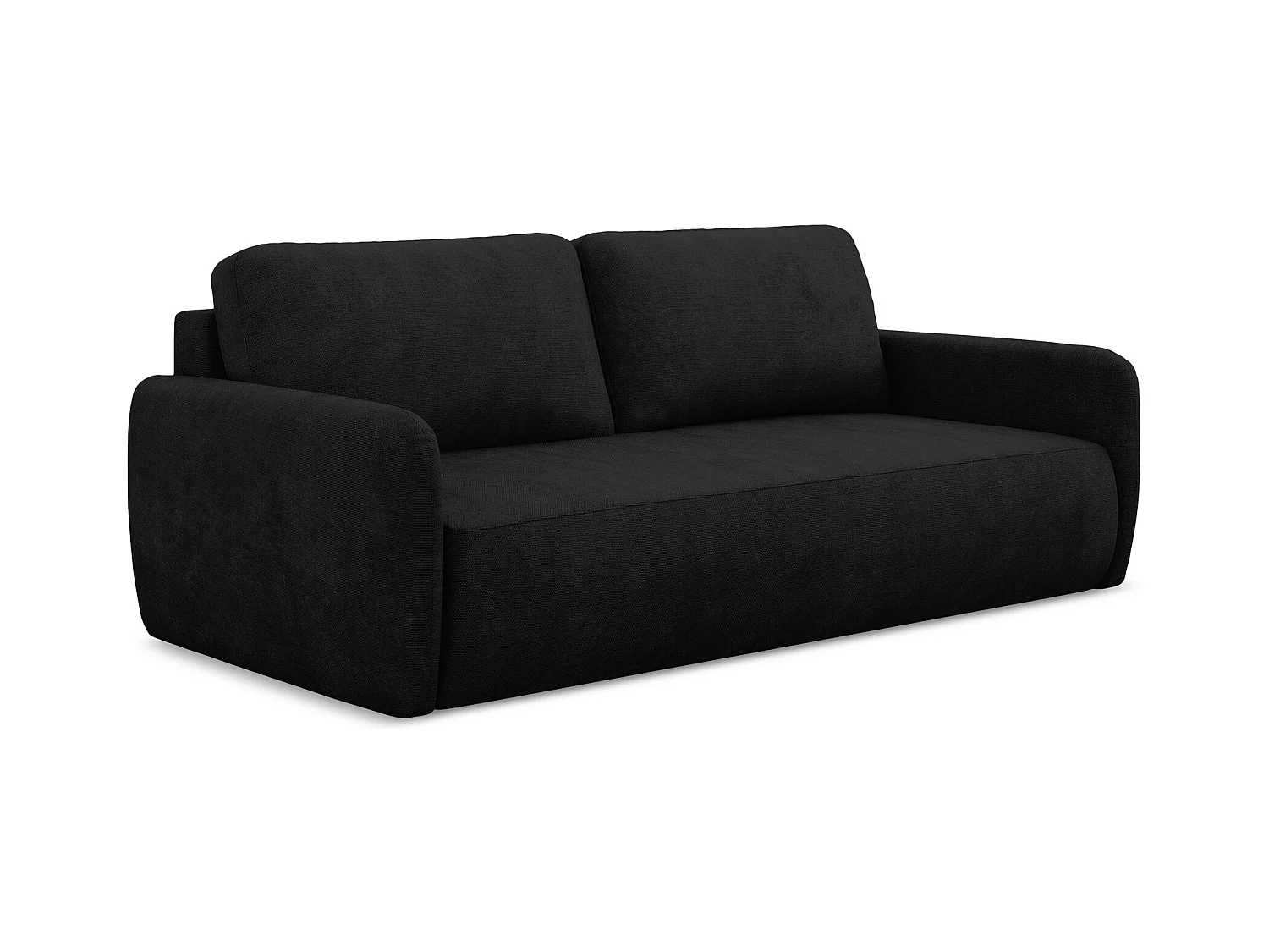 3-Sitzer Sofa mit Schlaffunktion - Chenille - Schwarz - LILO