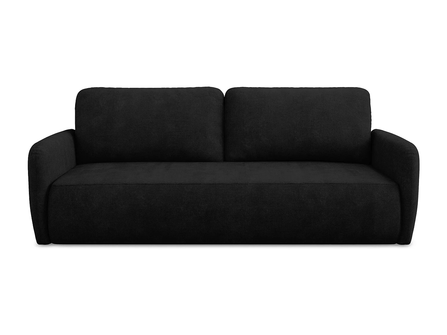 Canapé 3 places convertible en tissu chenille - noir - LILO